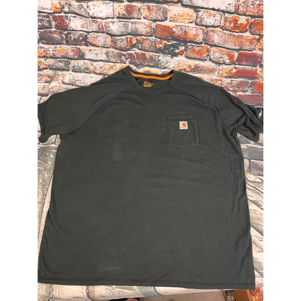 Carhartt Force Mens 3XL Black Relaxed Fit Short Sleeve Pocket T-Shirt Work Tee